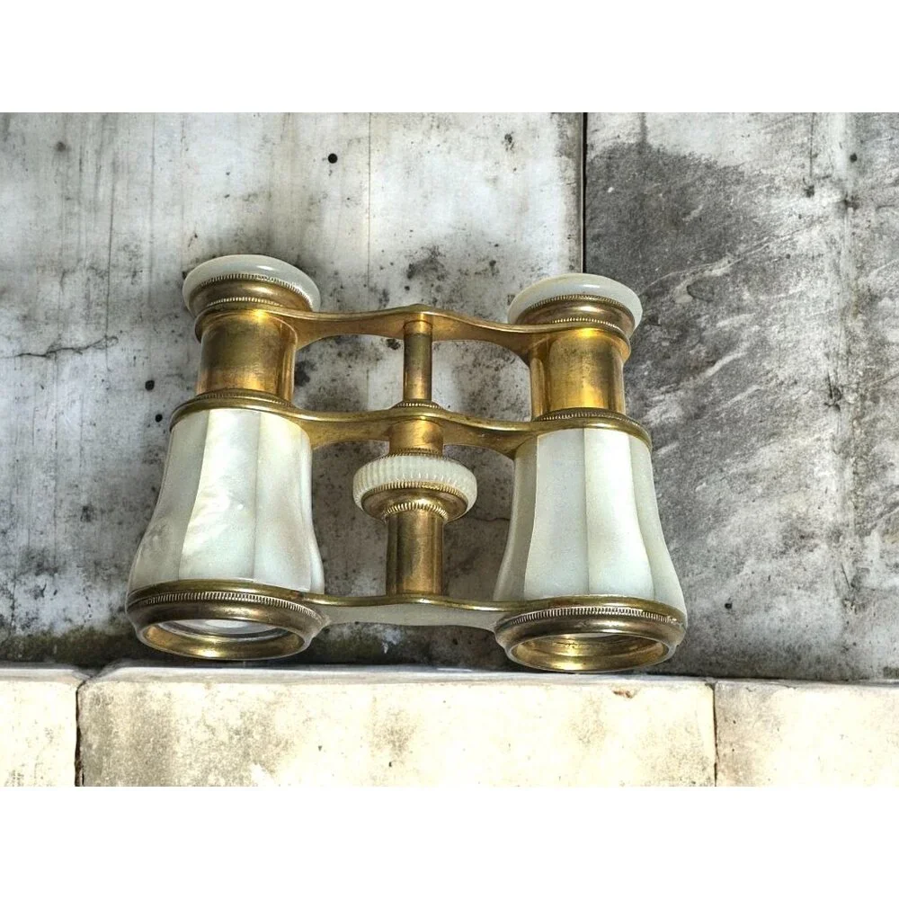 Antique Mother-Of-Pearl & Brass Opera Glasses Binoculars
